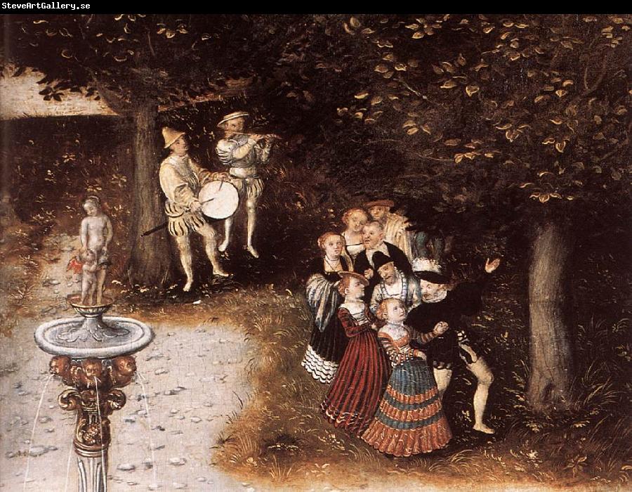 CRANACH, Lucas the Elder The Fountain of Youth (detail) dyj